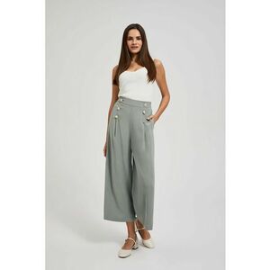 Pantaloni culotte cu butoane maslinii - Verde imagine