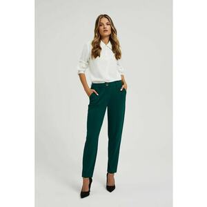 Pantaloni verzi cu picioare drepte - Verde inchis imagine