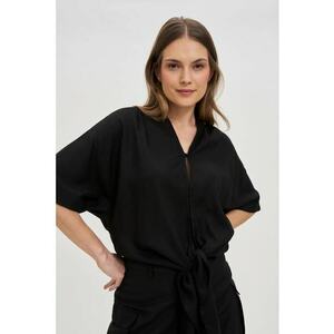 Camasa neagra din viscoza si in - Negru imagine