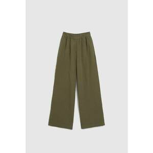 Pantaloni bumbac - largi - Verde imagine
