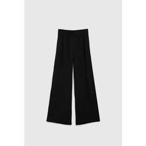 Pantaloni din bumbac negri cu picioare largi - Negru imagine