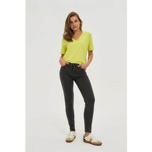 Tricou cu decolteu in V lime - Verde lime imagine