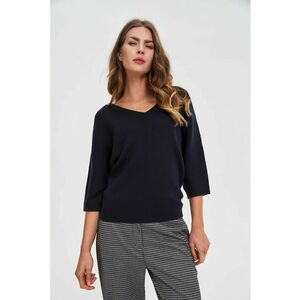 Pulover bleumarin cu maneci 3/4 - Bleumarin imagine