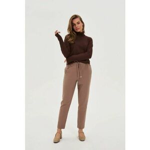 Pantaloni eleganti cu picioare drepte - bej inchis - Maro deschis imagine