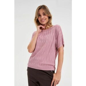 Pulover roz cu maneci scurte - Roz deschis imagine