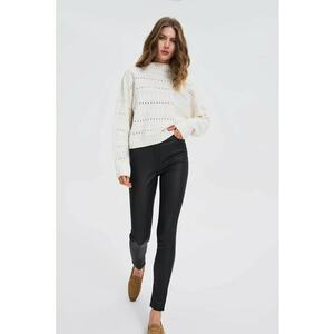 Pantaloni lucrati negri - Negru imagine