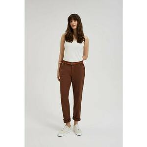Pantaloni maro cu curea decorativa - Maro inchis imagine