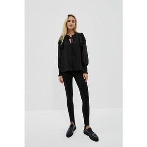 Pantaloni negri netezi cu bretele pentru glezna - Negru imagine