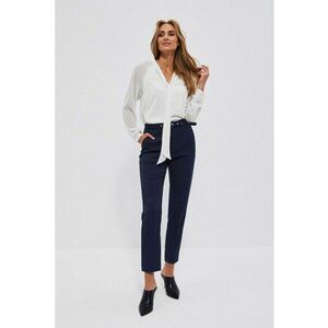 Pantaloni tigareta bleumarin cu curea - Bleumarin imagine