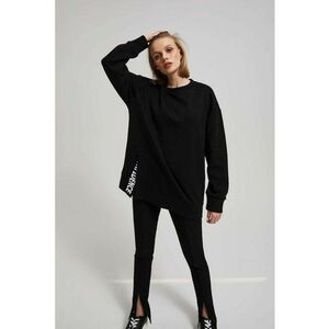 Bluza oversize cu inscriptie - Negru imagine