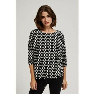Bluza alba si bleumarin cu model geometric - Alb imagine