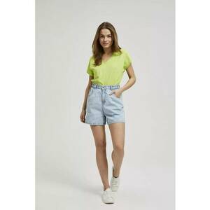 Shorts din denim bleu cu talie inalta - Albastru deschis imagine