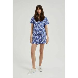 Sorturi din in cu model floral - albastre - Albastru imagine