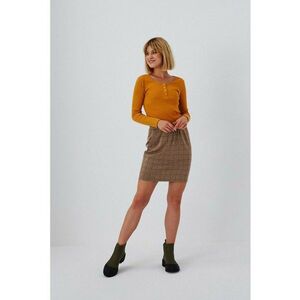 Fustă creion carouri - Caramel imagine