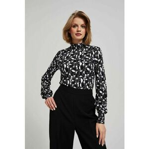 Bluza maneci lungi - model geometric - Negru imagine