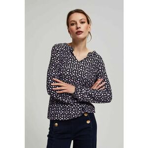 Bluza cu model si decolteu in V lavanda - Mov imagine