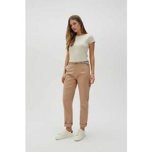 Pantaloni bej din bumbac - Maro deschis imagine
