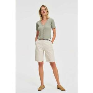 Sorturi din bumbac cu curea bej - Bej imagine