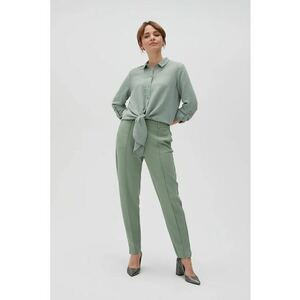 Pantaloni verzi maslinii cu mansete - Verde imagine