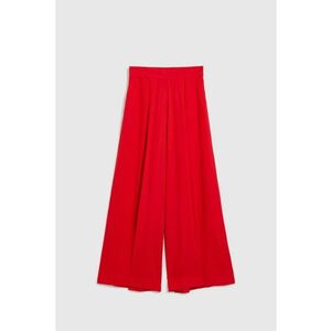 Pantaloni rosii cu picioare largi din viscoza - Rosu imagine
