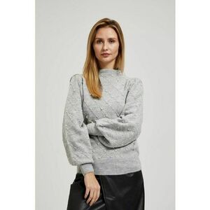 Pulover elegant cu maneci bufante - Gri imagine