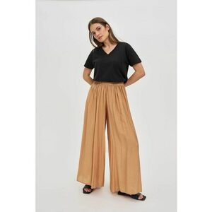 Pantaloni largi din viscoza bej - Bej imagine