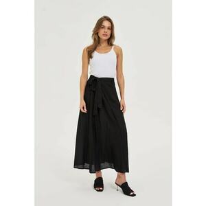 Fusta midi din viscoza neagra - Negru imagine