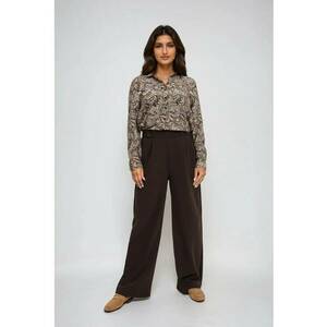 Pantaloni Eleganti cu Picioare Largi Maro - Maro imagine