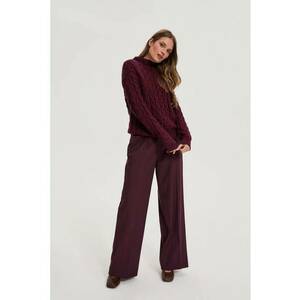 Pantaloni burgund cu curea - Bordeaux imagine