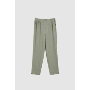 Pantaloni din Vascoza-Lin Oliv - Verde imagine