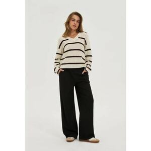 Pantaloni eleganti cu picioare wide negre - Negru imagine