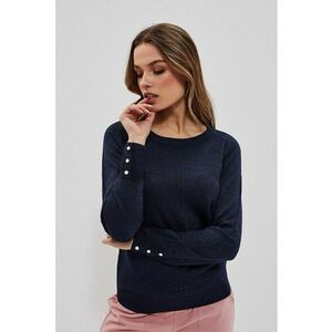 Pulover clasic L-SW-3701 - Bleumarin imagine