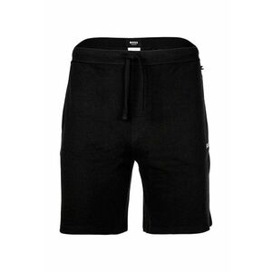 Pantaloni scurti de pijama cu snur de ajustare si model uni - Negru imagine