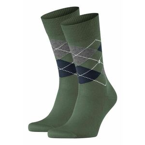 Set de sosete lungi din amestec de bumbac organic cu model in carouri Manchester Organic - 2 perechi - Verde imagine