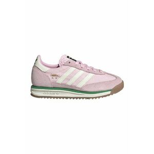 Pantofi sport din piele intoarsa cu logo SL 72 - Alb/Roz pastel imagine