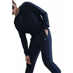 Pantaloni de trening din amestec de bumbac cu buzunzare laterale - Bleumarin imagine