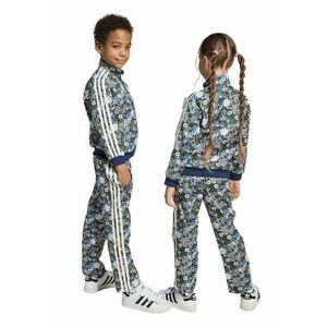 Trening unisex cu model floral si fermoar Firebird - Alb fildes/Bleumarin imagine
