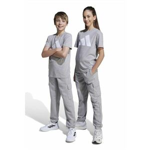 Pantaloni de trening cargo cu snur de ajustare - Alb/Gri melange imagine