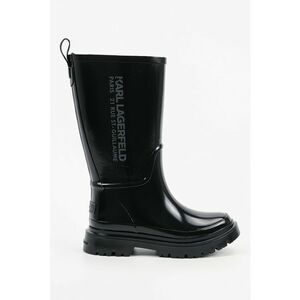 Cizme mid-calf cauciucate cu imprimeu logo - Negru imagine