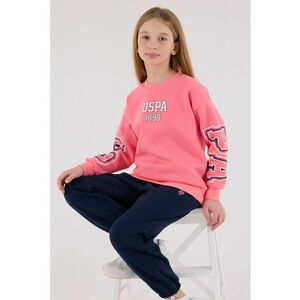 Set de bluza de trening si pantaloni de trening - 2 piese - Albastru ultramarin/Roz aprins/Alb optic imagine