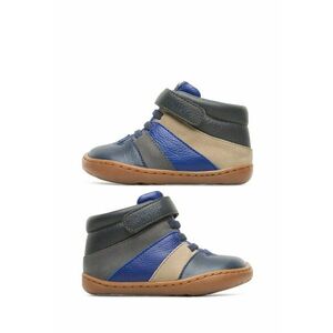Pantofi de piele cu banda velcro Twins 49 - Albastru inchis/Maro nisip/Bleumarin imagine