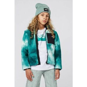 Jacheta din fleece cu model tie-dye - Alb/Negru/Verde persan imagine