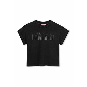 Tricou de bumbac cu imprimeu logo - Negru imagine