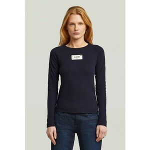 Bluza slim fit din bumbac organic - Albastru inchis imagine