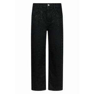 Blugi boyfriend cu strasuri - Negru imagine