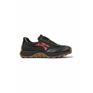 Pantofi sport cu segmente de piele ecologica - Negru/Coral imagine