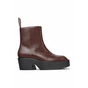 Ghete de piele cu toc masiv Billie - Maro cognac imagine