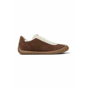 Pantofi sport din piele intoarsa cu logo - Maro/Bej deschis imagine