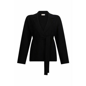 Cardigan cu revere decupate - Negru imagine
