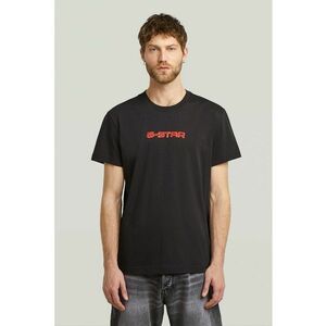 Tricou din bumbac organic cu imprimeu logo - Coral/Negru stins imagine